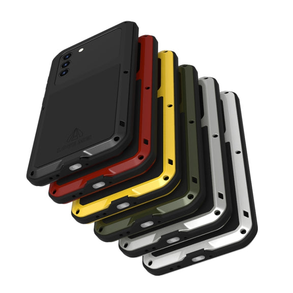For Samsung Galaxy S21+ 5G LOVE MEI Metal Shockproof Water-resistant Dustproof Protective Case with Glass(Silver)