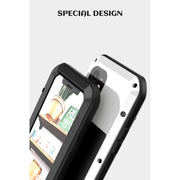 For iPhone 12 LOVE MEI Metal Shockproof Life Water-resistant Dustproof Protective Case(Red)