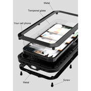 For iPhone 12 LOVE MEI Metal Shockproof Life Water-resistant Dustproof Protective Case(Yellow)