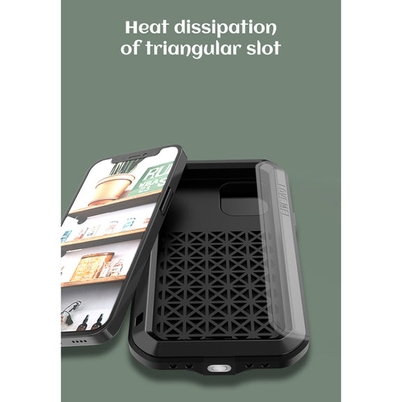 For iPhone 12 LOVE MEI Metal Shockproof Life Water-resistant Dustproof Protective Case(Yellow)