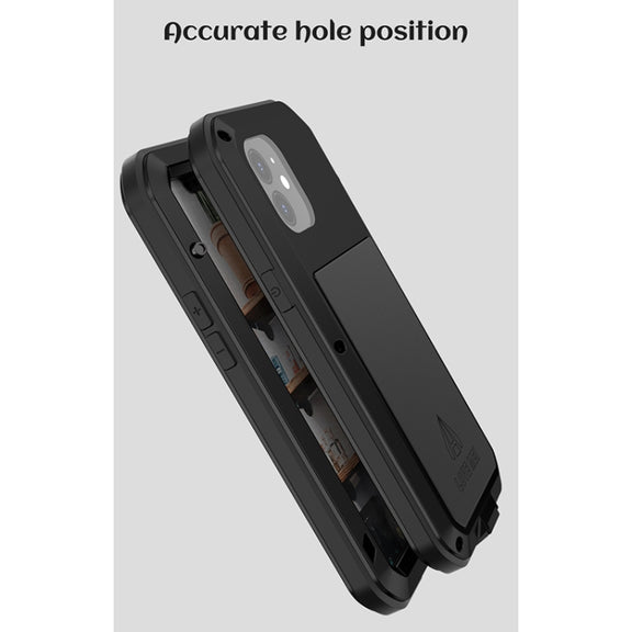 For iPhone 12 LOVE MEI Metal Shockproof Life Water-resistant Dustproof Protective Case(Yellow)