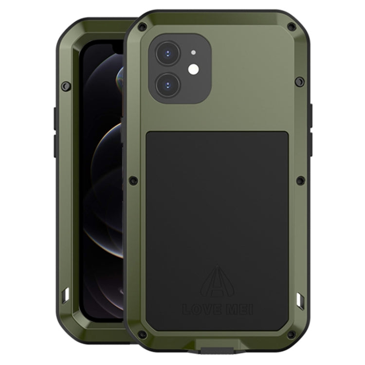 For iPhone 12 LOVE MEI Metal Shockproof Life Waterproof Dustproof Protective Case(Army Green) - free shipping - PMC TechLife - Order now!