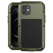 For iPhone 12 LOVE MEI Metal Shockproof Life Water-resistant Dustproof Protective Case(Army Green)
