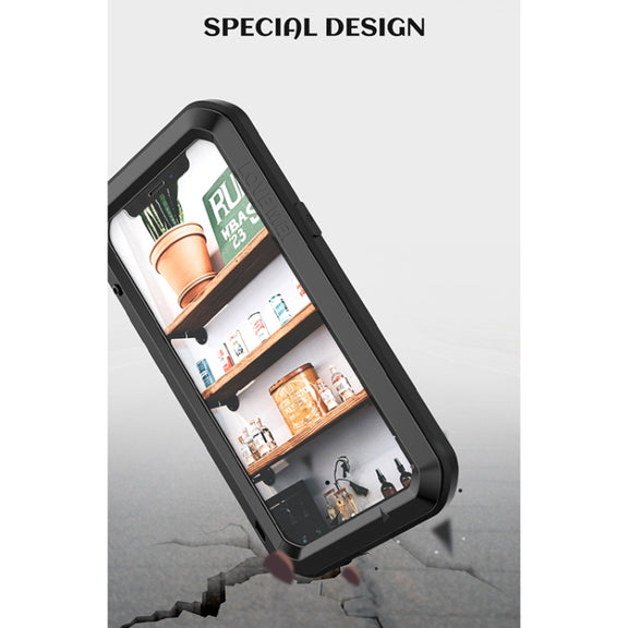 For iPhone 12 LOVE MEI Metal Shockproof Life Water-resistant Dustproof Protective Case(Army Green)