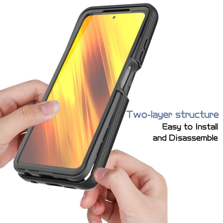 For Xiaomi Poco X3 NFC Starry Sky Full Body Hybrid Shockproof Phone Case(Light Purple) - Xiaomi Cases by PMC TechLife | Online Shopping South Africa | PMC TechLife