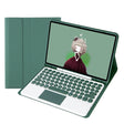 YT098B-A Detachable Candy Color Skin Feel Texture Round Keycap Bluetooth Keyboard Leather Case with Touch Control For  iPad Air 4 10.9 2020 / Air 5 10.9 2022 (Dark Green) - For iPad Air by PMC TechLife | Online Shopping South Africa | PMC TechLife