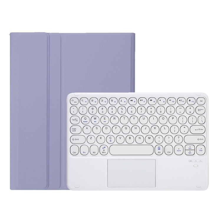 YT098B-A Detachable Candy Color Skin Feel Texture Round Keycap Bluetooth Keyboard Leather Case with Touch Control For iPad Air 11 2024 / 2025 / Air 4 10.9 2020 / Air 5 10.9 2022 (Purple) - free shipping - PMC TechLife - Order now!