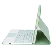 YT11B-A Detachable Candy Color Skin Feel Texture Round Keycap Bluetooth Keyboard Leather Case with Touch Control For iPad Air 4 2020 / Air 5 2022 / Pro 11 inch 2022 / 2021 / 2020 / 2018(Light Green)