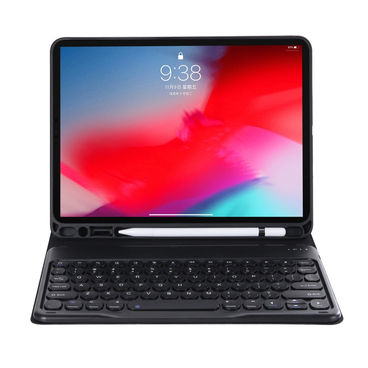 YT11B Detachable Candy Color Skin Feel Texture Round Keycap Bluetooth Keyboard Leather Case For iPad Pro 11 inch 2020 & 2018(Black) - For iPad Pro by PMC TechLife | Online Shopping South Africa | PMC TechLife