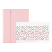 YT11B Detachable Candy Color Skin Feel Texture Round Keycap Bluetooth Keyboard Leather Case For iPad Pro 11 inch 2020 & 2018(Pink)