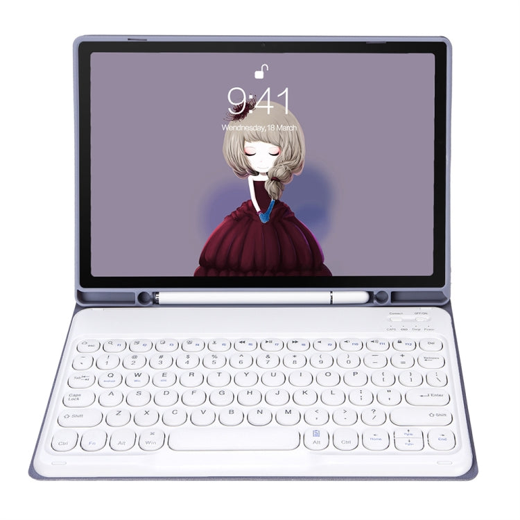 YT11B Detachable Candy Color Skin Feel Texture Round Keycap Bluetooth Keyboard Leather Case For iPad Pro 11 inch 2020 & 2018(Purple) - For iPad Pro by PMC TechLife | Online Shopping South Africa | PMC TechLife