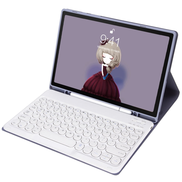 YT11B Detachable Candy Color Skin Feel Texture Round Keycap Bluetooth Keyboard Leather Case For iPad Pro 11 inch 2020 & 2018(Purple) - For iPad Pro by PMC TechLife | Online Shopping South Africa | PMC TechLife