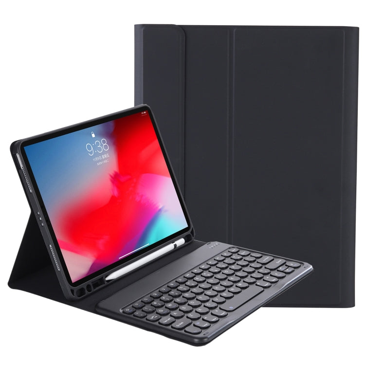 YT07B Detachable Candy Color Skin Feel Texture Round Keycap Bluetooth Keyboard Leather Case For iPad 9.7 inch 2018 & 2017 / Pro 9.7 inch / Air 2 / Air(Black) - Universal by PMC TechLife | Online Shopping South Africa | PMC TechLife