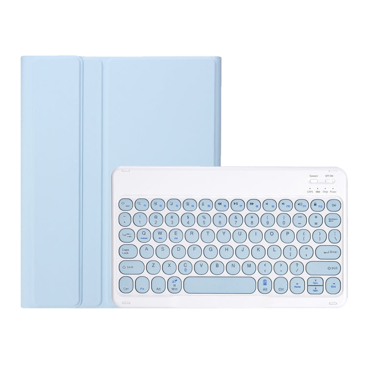 YT07B Detachable Candy Color Skin Feel Texture Round Keycap Bluetooth Keyboard Leather Case For iPad 9.7 inch 2018 & 2017 / Pro 9.7 inch / Air 2 / Air(White Ice)