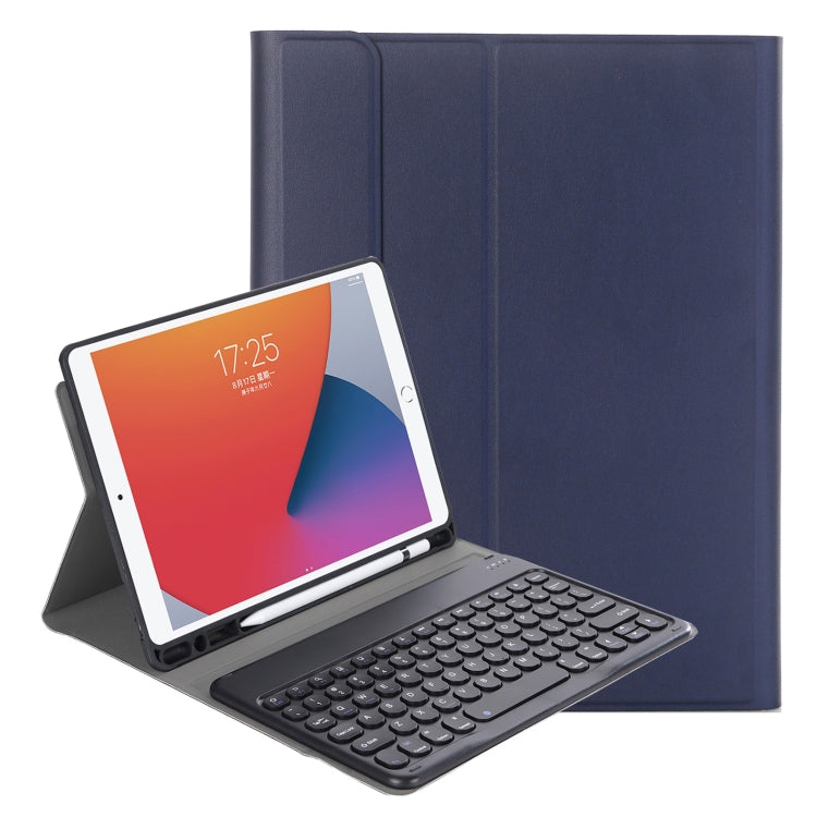 YA098B Detachable Lambskin Texture Round Keycap Bluetooth Keyboard Leather Tablet Case with Pen Slot & Stand For iPad Air 5 / 4 10.9 inch 2020 / Pro 11 inch 2020 / 2018(Dark Blue) - Universal by PMC TechLife | Online Shopping South Africa | PMC TechLife | Buy Now Pay Later Mobicred