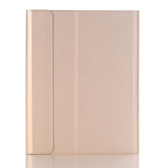 YA098B Detachable Lambskin Texture Round Keycap Bluetooth Keyboard Leather Tablet Case with Pen Slot & Stand For iPad Air 4 10.9 inch (2020) / Pro 11 inch (2020) & (2018)(Gold)