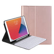 YA098B Detachable Lambskin Texture Round Keycap Bluetooth Keyboard Leather Tablet Case with Pen Slot & Stand For iPad Air 5 / 4 10.9 inch 2020 / Pro 11 inch 2020 / 2018(Rose Gold) - free shipping - PMC TechLife - Order now!