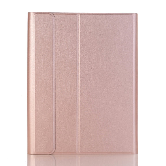YA098B Detachable Lambskin Texture Round Keycap Bluetooth Keyboard Leather Tablet Case with Pen Slot & Stand For iPad Air 5 / 4 10.9 inch 2020 / Pro 11 inch 2020 / 2018(Rose Gold)