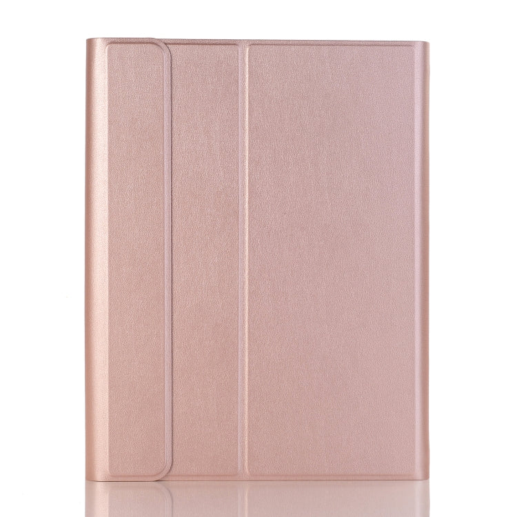 YA098B Detachable Lambskin Texture Round Keycap Bluetooth Keyboard Leather Tablet Case with Pen Slot & Stand For iPad Air 5 / 4 10.9 inch 2020 / Pro 11 inch 2020 / 2018(Rose Gold)