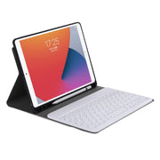 YA098B Detachable Lambskin Texture Round Keycap Bluetooth Keyboard Leather Tablet Case with Pen Slot & Stand For iPad Air 5 / 4 10.9 inch 2020 / Pro 11 inch 2020 / 2018(Rose Gold)