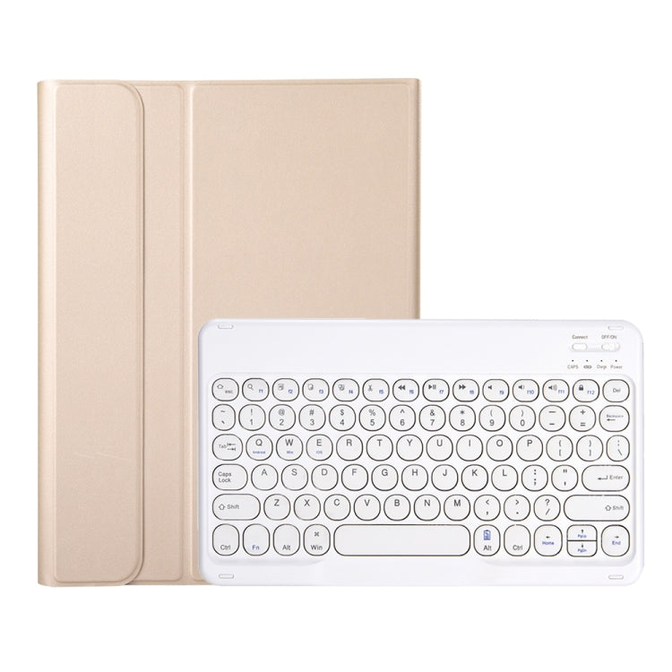 YA102B Detachable Lambskin Texture Round Keycap Bluetooth Keyboard Leather Tablet Case with Pen Slot & Stand For iPad 10.2 (2020) & (2019) / Air 3 10.5 inch / Pro 10.5 inch(Gold) - Universal by PMC TechLife | Online Shopping South Africa | PMC TechLife