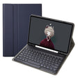 YA07B Detachable Lambskin Texture Round Keycap Bluetooth Keyboard Leather Tablet Case with Pen Slot & Stand For iPad 9.7 inch (2018) & (2017) / Pro 9.7 inch / Air 2 /Air(Dark Blue) - Universal by PMC TechLife | Online Shopping South Africa | PMC TechLife