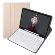 YA07B Detachable Lambskin Texture Round Keycap Bluetooth Keyboard Leather Tablet Case with Pen Slot & Stand For iPad 9.7 inch (2018) & (2017) / Pro 9.7 inch / Air 2 /Air(Gold) - Universal by PMC TechLife | Online Shopping South Africa | PMC TechLife