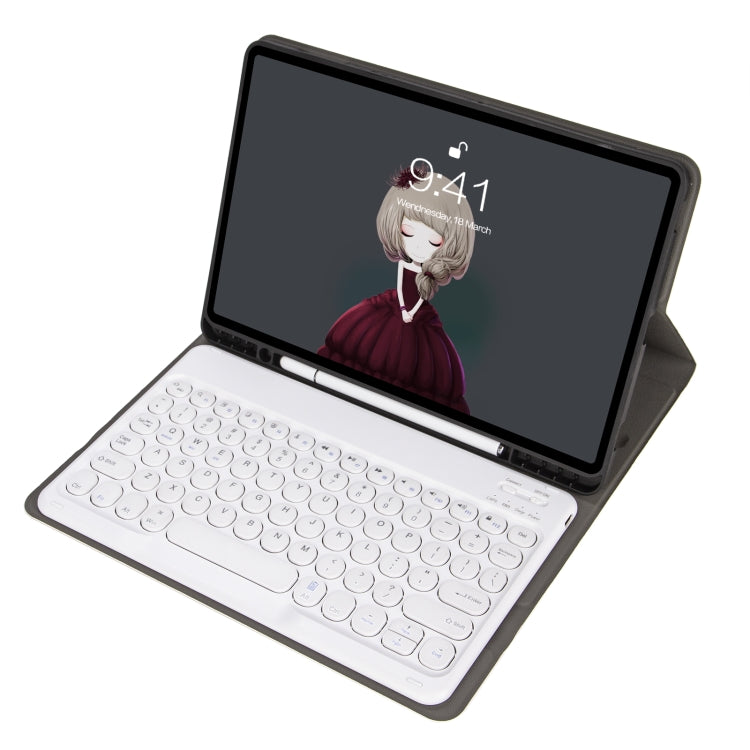 YA610B Detachable Lambskin Texture Round Keycap Bluetooth Keyboard Leather Tablet Case with Pen Slot & Stand For Samsung Galaxy Tab S6 Lite 10.4 P610 & P615 (2020)(Gold)