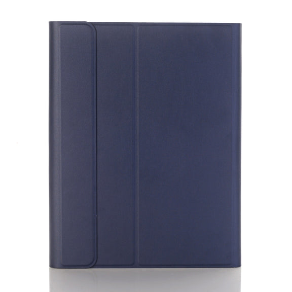 YA870B Detachable Lambskin Texture Round Keycap Bluetooth Keyboard Leather Tablet Case with Pen Slot & Stand For Samsung Galaxy Tab S7 T870 / T875 11 inch 2020(Dark Blue)