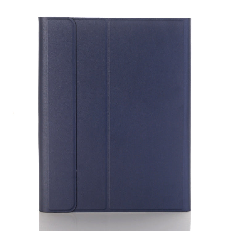 YA870B Detachable Lambskin Texture Round Keycap Bluetooth Keyboard Leather Tablet Case with Pen Slot & Stand For Samsung Galaxy Tab S7 T870 / T875 11 inch 2020(Dark Blue)