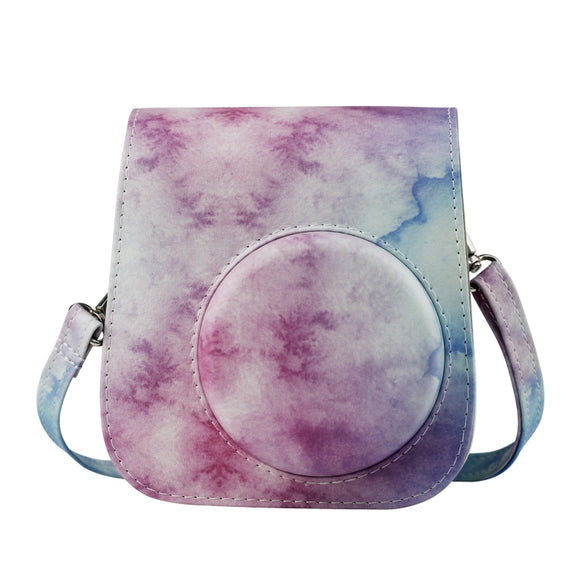 Painted Series Camera Bag with Shoulder Strap for Fujifilm Instax mini 11(Blue Pastel)