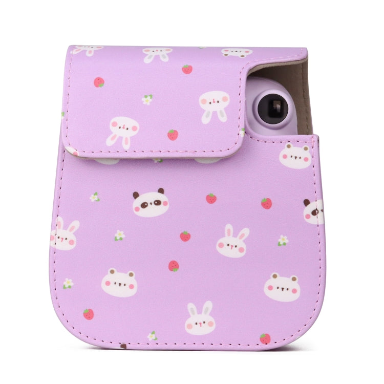 Painted Series Camera Bag with Shoulder Strap for Fujifilm Instax mini 11(Fruit Animal)