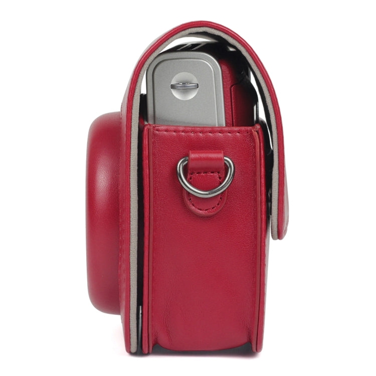 Solid Color PU Camera Bag with Shoulder Strap for Fujifilm Instax mini 90(Red) - free shipping - PMC TechLife - Order now!
