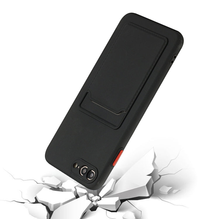 Card Slot Design Shockproof TPU Protective Case For iPhone 8 Plus & 7 Plus(Black) - More iPhone Cases by PMC TechLife | Online Shopping South Africa | PMC TechLife