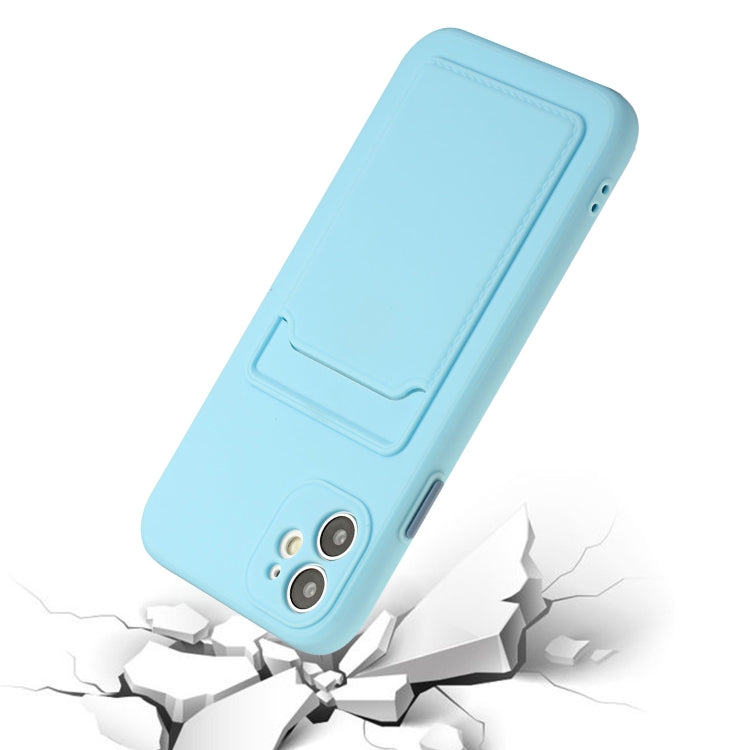 For iPhone 12 mini Card Slot Design Shockproof TPU Protective Case (Sky Blue) - iPhone 12 mini Cases by PMC TechLife | Online Shopping South Africa | PMC TechLife
