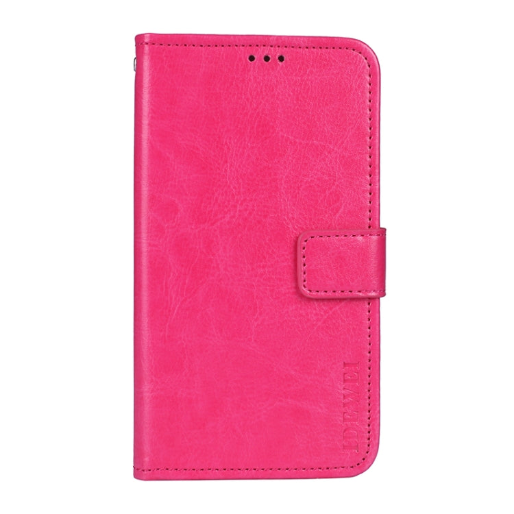 For Ulefone Armor 10 5G idewei Crazy Horse Texture Horizontal Flip Leather Case with Holder & Card Slots & Wallet(Rose Red)
