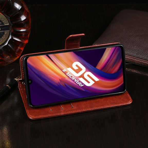 For Ulefone Armor 11 5G idewei Crazy Horse Texture Horizontal Flip Leather Case with Holder & Card Slots & Wallet(Rose Red)