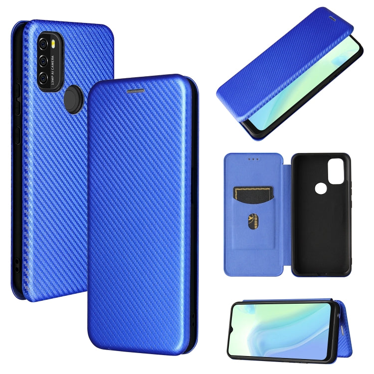For Blackview A70 (2021) Carbon Fiber Texture Horizontal Flip TPU + PC + PU Leather Case with Card Slot(Blue) - More Brand by PMC TechLife | Online Shopping South Africa | PMC TechLife | Buy Now Pay Later Mobicred