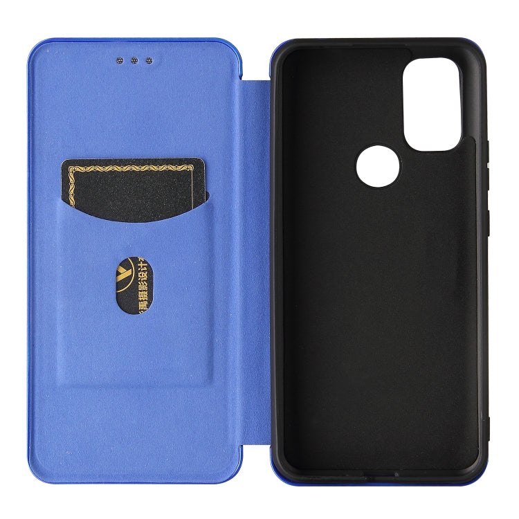 For Blackview A70 (2021) Carbon Fiber Texture Horizontal Flip TPU + PC + PU Leather Case with Card Slot(Blue) - More Brand by PMC TechLife | Online Shopping South Africa | PMC TechLife | Buy Now Pay Later Mobicred