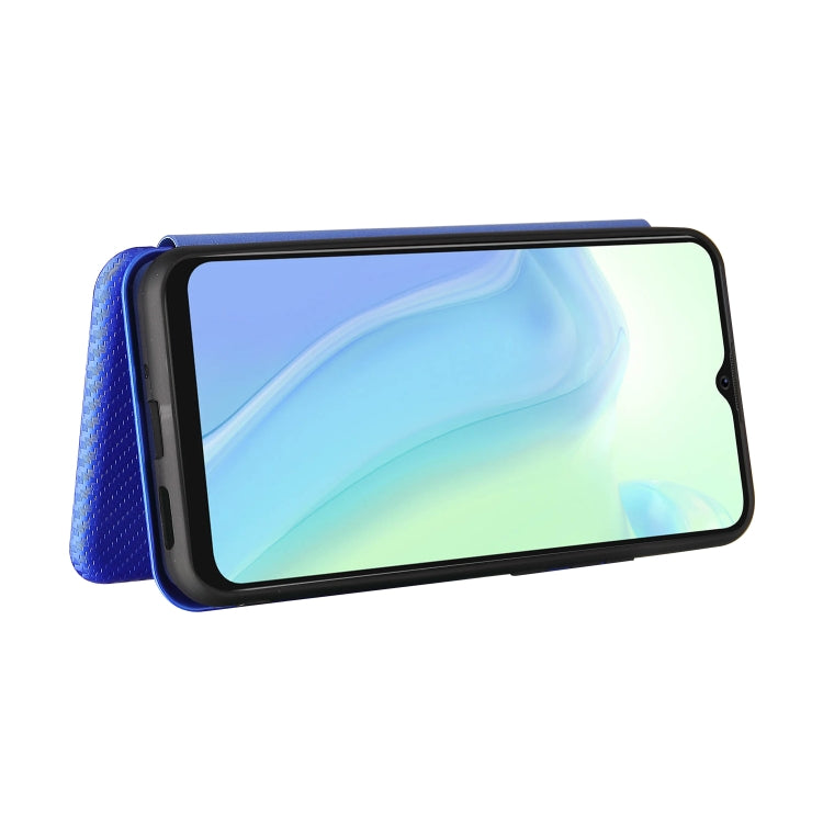 For Blackview A70 (2021) Carbon Fiber Texture Horizontal Flip TPU + PC + PU Leather Case with Card Slot(Blue) - More Brand by PMC TechLife | Online Shopping South Africa | PMC TechLife | Buy Now Pay Later Mobicred