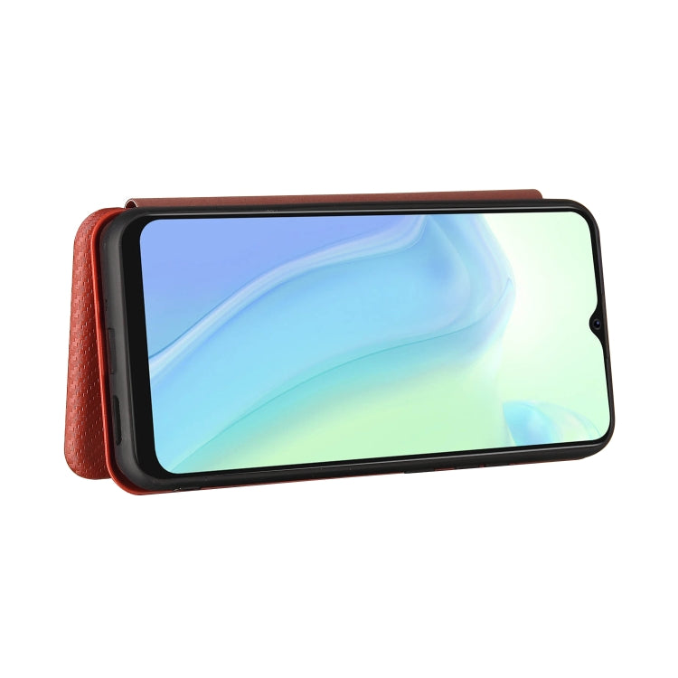For Blackview A70 (2021) Carbon Fiber Texture Horizontal Flip TPU + PC + PU Leather Case with Card Slot(Brown) - More Brand by PMC TechLife | Online Shopping South Africa | PMC TechLife