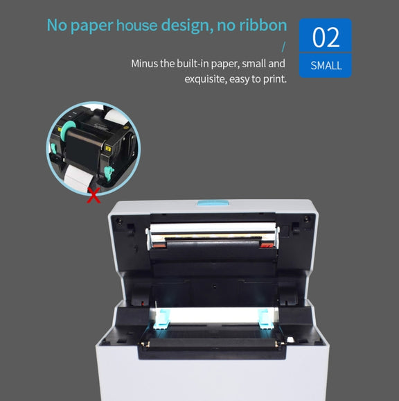 POS-9220 100x150mm Thermal Express Bill Self-adhesive Label Printer, USB with Holder Version, UK Plug