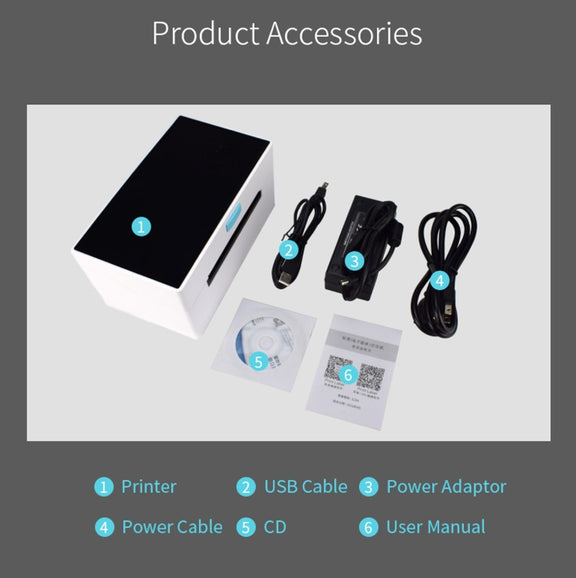 POS-9220 100x150mm Thermal Express Bill Self-adhesive Label Printer, USB + Bluetooth with Holder Version, US Plug