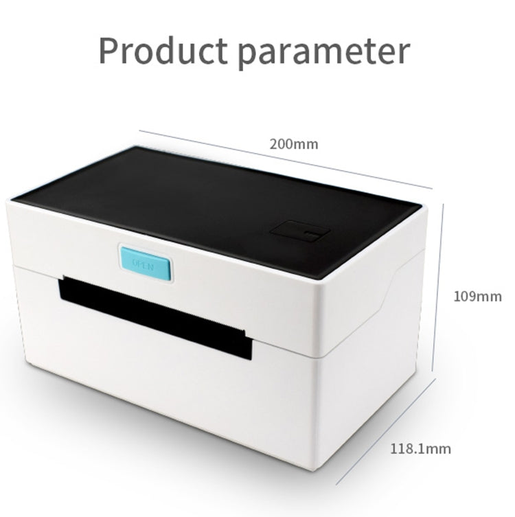 POS-9220 100x150mm Thermal Express Bill Self-adhesive Label Printer, USB + Bluetooth with Holder Version, UK Plug