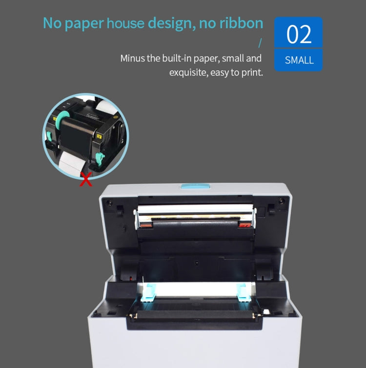 POS-9220 100x150mm Thermal Express Bill Self-adhesive Label Printer, USB + Bluetooth with Holder Version, UK Plug
