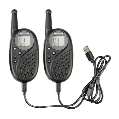 1 Pair RETEVIS RT-35 0.5W US Frequency 462.550-467.7125MHz 22CHS Children Handheld Walkie Talkie(Black) - free shipping - PMC Jewellery - Order now!