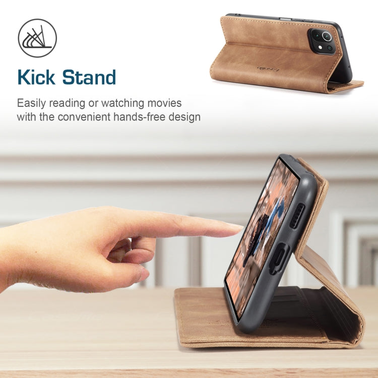 For Xiaomi Mi 11 Lite CaseMe 013 Multifunctional Horizontal Flip Leather Case, with Card Slot & Holder & Wallet(Brown) - free shipping - PMC Jewellery - Order now!