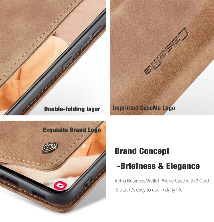 For Samsung Galaxy S21 FE CaseMe 013 Multifunctional Horizontal Flip Leather Case, with Card Slot & Holder & Wallet(Brown)