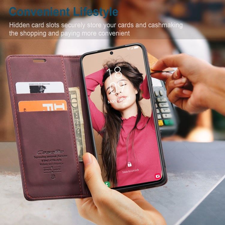 For Samsung Galaxy S21 FE CaseMe 013 Multifunctional Horizontal Flip Leather Case, with Card Slot & Holder & Wallet(Wine Red) - free shipping - PMC TechLife - Order now!