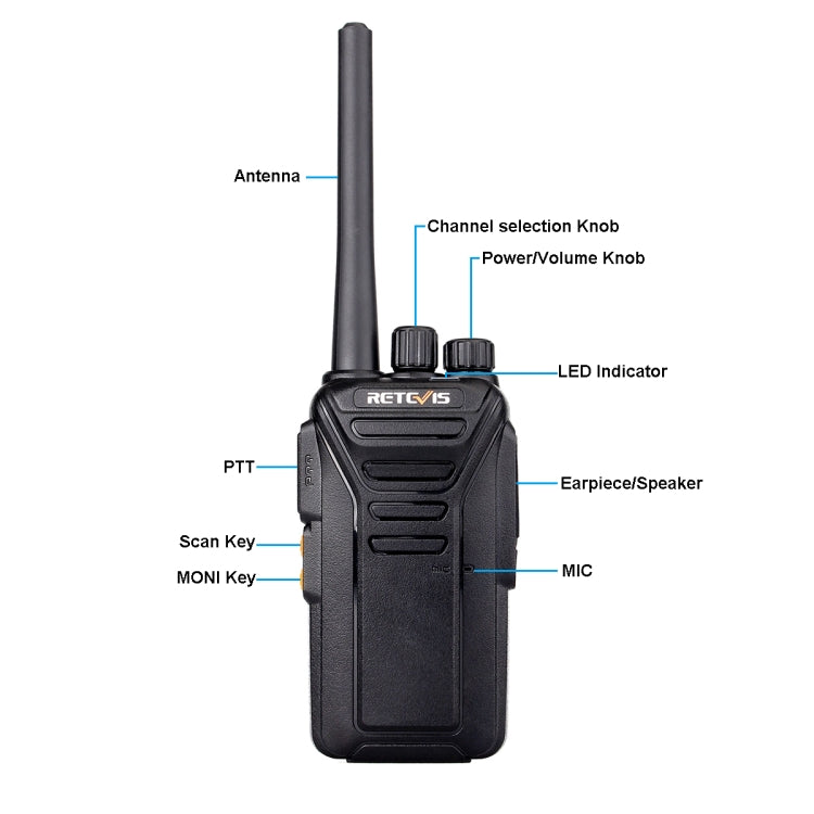 RETEVIS RT27 0.5W EU Frequency 446MHz 16CHS FRS Two Way Radio Handheld Walkie Talkie, EU Plug(Black) - free shipping - PMC TechLife - Order now!